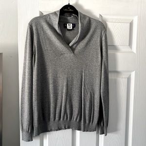 silk cashmere shawl collar sweater